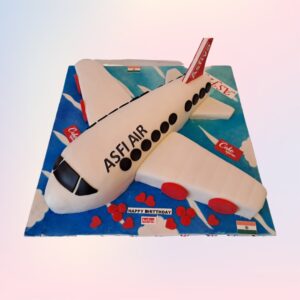 Aeroplane Shaped 2Kg Birthday Cake. Stunning airplane-shaped birthday cake with realistic fondant details