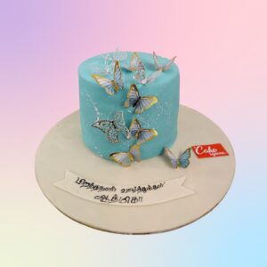 Amazing Butterfly women's Birthday Cake 1 Kg. Elegant cake with colorful 3D butterflies for a woman's birthday celebration