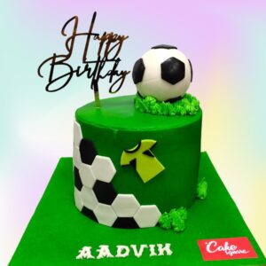 Amazing Foot Ball Themed Birthday Cake 2 Kg. Spectacular 2 kg football-themed birthday cake with elaborate soccer decorations