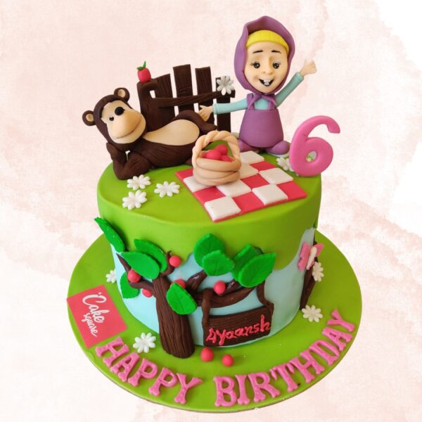 Adorable Amazing Masha and Bear 1 Kg Girls Birthday Cakes from Cake Square Chennai