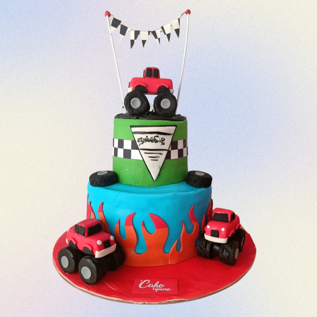 Exciting Amazing Race Truck First Birthday Cake 5 Kg from Cake Square Chennai