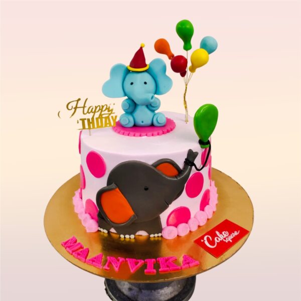 Attractive Baby Elephant Cake 2 Kg. Cute cake shaped like a baby elephant with big ears and a happy expression