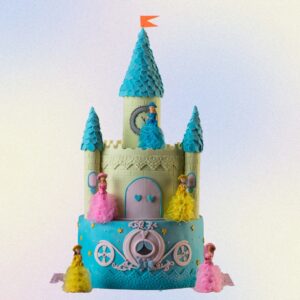 Attractive Cinderella Birthday Cake 5 Kg. Elaborate princess-themed cake with Cinderella's carriage and glass slipper decorations