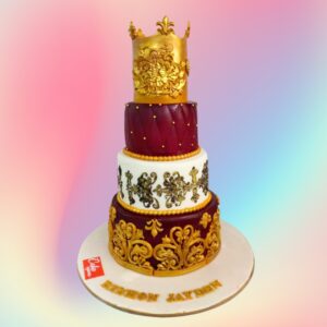 Majestic Best 9 Kg Royal Crown 4-tier First Birthday Cake from Cake Square Chennai