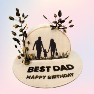 Best Dad Birthday Cake 1 Kg. Charming 1kg "Best Dad" themed birthday cake with trophy design and blue accents