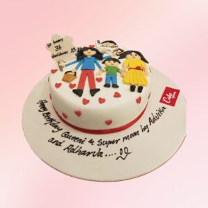 Best Fantastic Family Birthday Cake 2 Kg Heartwarming cake decorated with fondant figures representing family members for a group celebration