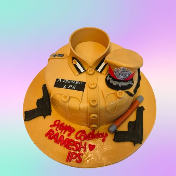 Distinguished Best IPS Officer 1 Kg Men's Birthday Cake for men from Cake Square Chennai