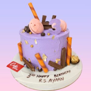 "Best Pretty Purple Chocolate Birthday Cake 1 Kg. Elegant 1kg purple and chocolate birthday cake with lavender accents"