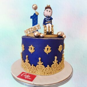 Best Prince Theme First Birthday Cakes 2 Kg featuring royal decorations and a crown, ideal for a boy’s special first birthday.