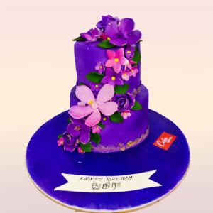 Beautiful Best Purple Flowers First Birthday Cake 4 Kg from Cake Square Chennai