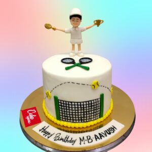 Best Tennis Themed Birthday Cake 1 kg. Ace tennis-themed birthday cake with realistic ball and racket decorations