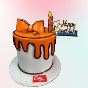 "Cartoon 1 Kg Special Anniversary Cake in butterscotch flavor, perfect for a fun and unique celebration."