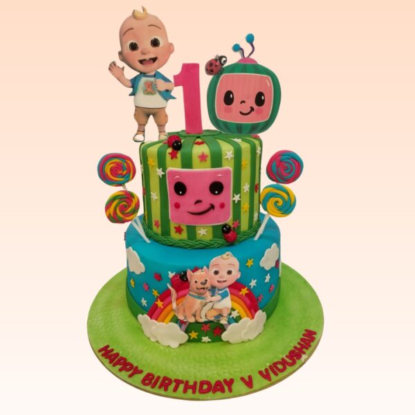 Colorful Classic Cocomelon First Birthday Cake 5 Kg from Cake Square Chennai