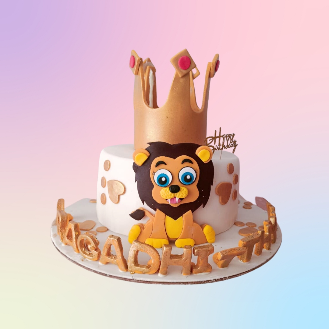 Adorable Cute Baby Lion 1 Kg Birthday featuring a cuddly lion cub design with fluffy mane and playful expression