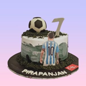 Amazing Football Themed Teenage boys Birthday Cake 1 Kg.Exciting football-themed birthday cake with realistic soccer ball decorations