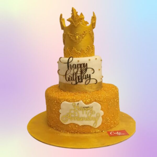 Opulent Glamorous Gold Cake First Birthday Cake 5 Kg from Cake Square Chennai