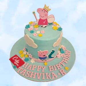 Happy Peppa Pig Kids Birthday Cake 1 Kg. Colorful cake featuring Peppa Pig and her friends with playful decorations for a child's birthday