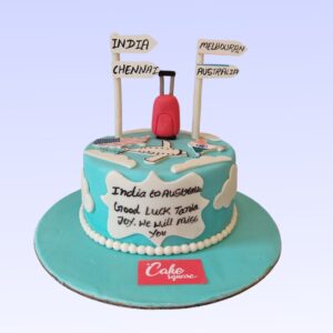 "A beautifully designed Happy Send Off Theme Cakes 1 Kg, from Cake Square Chennai, perfect for celebrating farewells."