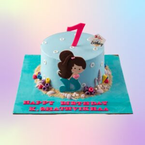 Mermaid Theme Girls Birthday Cake 1 Kg by Cake Square