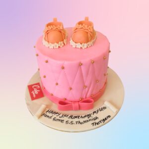 Mothers To Be 1 Kg Butterscotch cake with elegant pregnancy and baby-themed decorations and designs.
