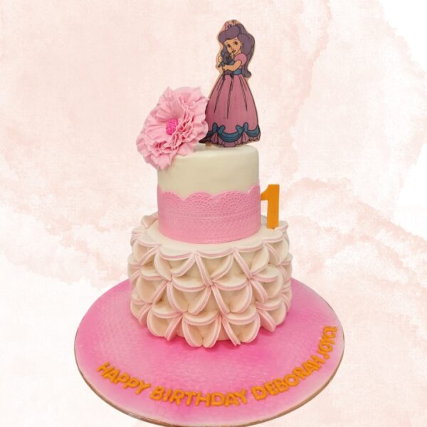 Perfect Girls Birthday Cake 4 Kg with pastel colors, butterflies, and floral decorations.