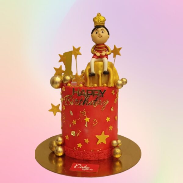 Perfect Prince Boys Birthday Cake 2 Kg for boys, featuring royal decorations and a crown, ideal for a special birthday celebration.