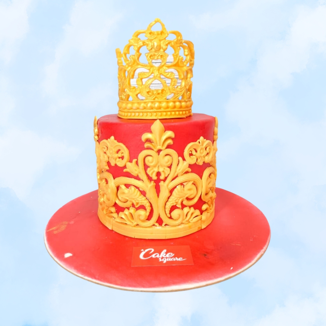 Perfect Princess Themed 1 Kg Birthday Cake. Enchanting princess-themed birthday cake with tiara and castle decorations