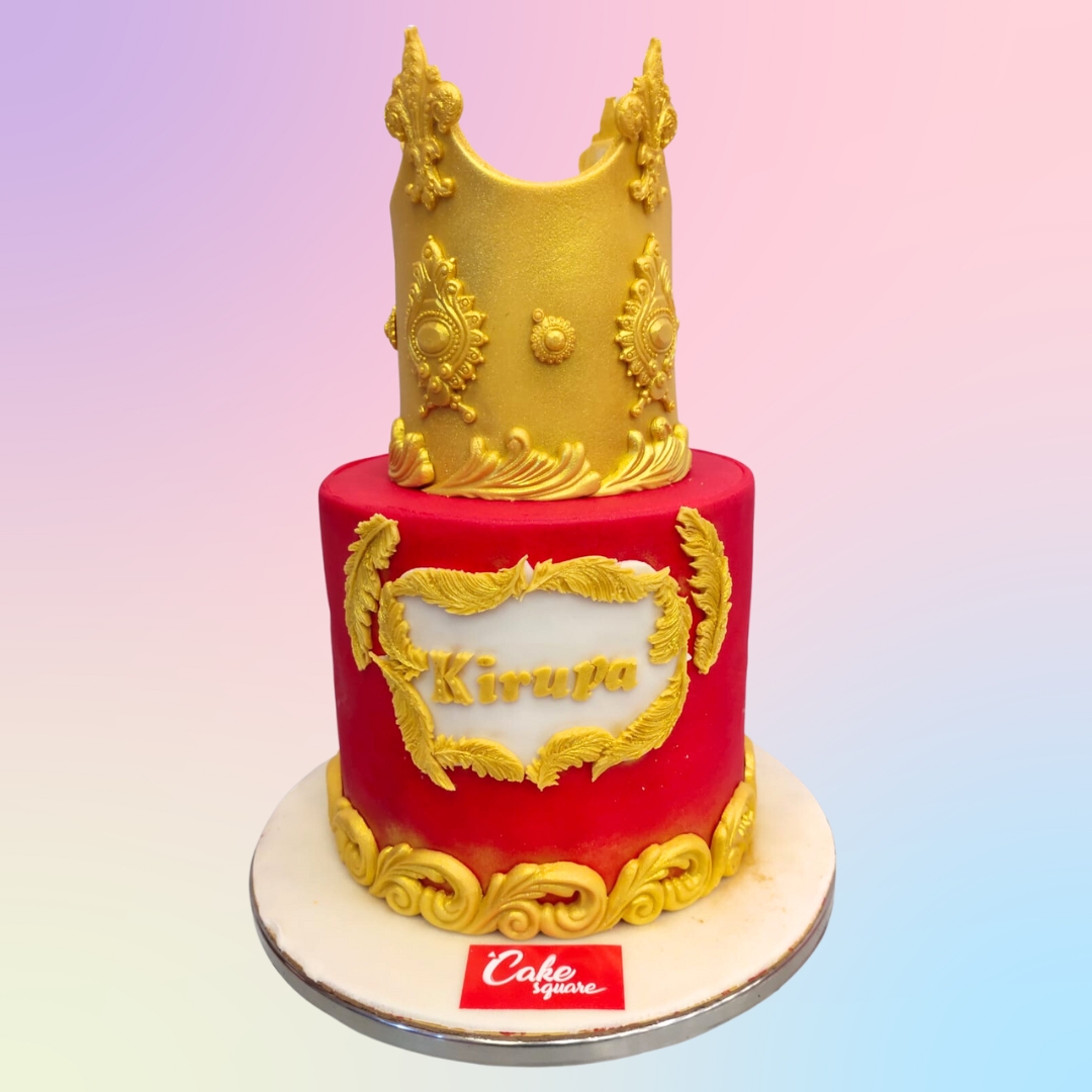 Perfect Red Crown Birthday Cake 1 Kg. A regal red crown-themed cake, ideal for a royal birthday celebration.