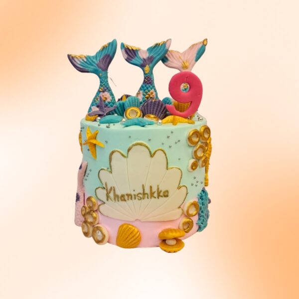 "Popular Mermaid Birthday Cake 2 Kg. Elaborate 2kg mermaid-themed birthday cake with detailed underwater scenery"