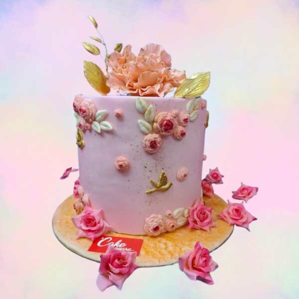 Pretty 1 Kg Birthday Cake. Charming 1kg birthday cake with pastel frosting and delicate floral decorations