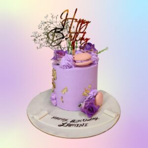 "Purple Beauty Birthday Cake 1 Kg. Enchanting 1kg birthday cake in various shades of purple with elegant design"