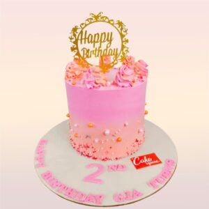 "Wonderful Woman Birthday Cake 1 Kg. Elegant 1kg birthday cake for women with feminine floral design"