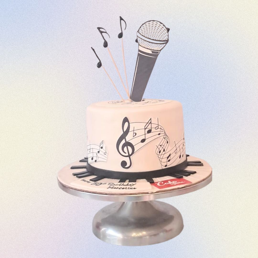 Record & Microphone - Empire Cake