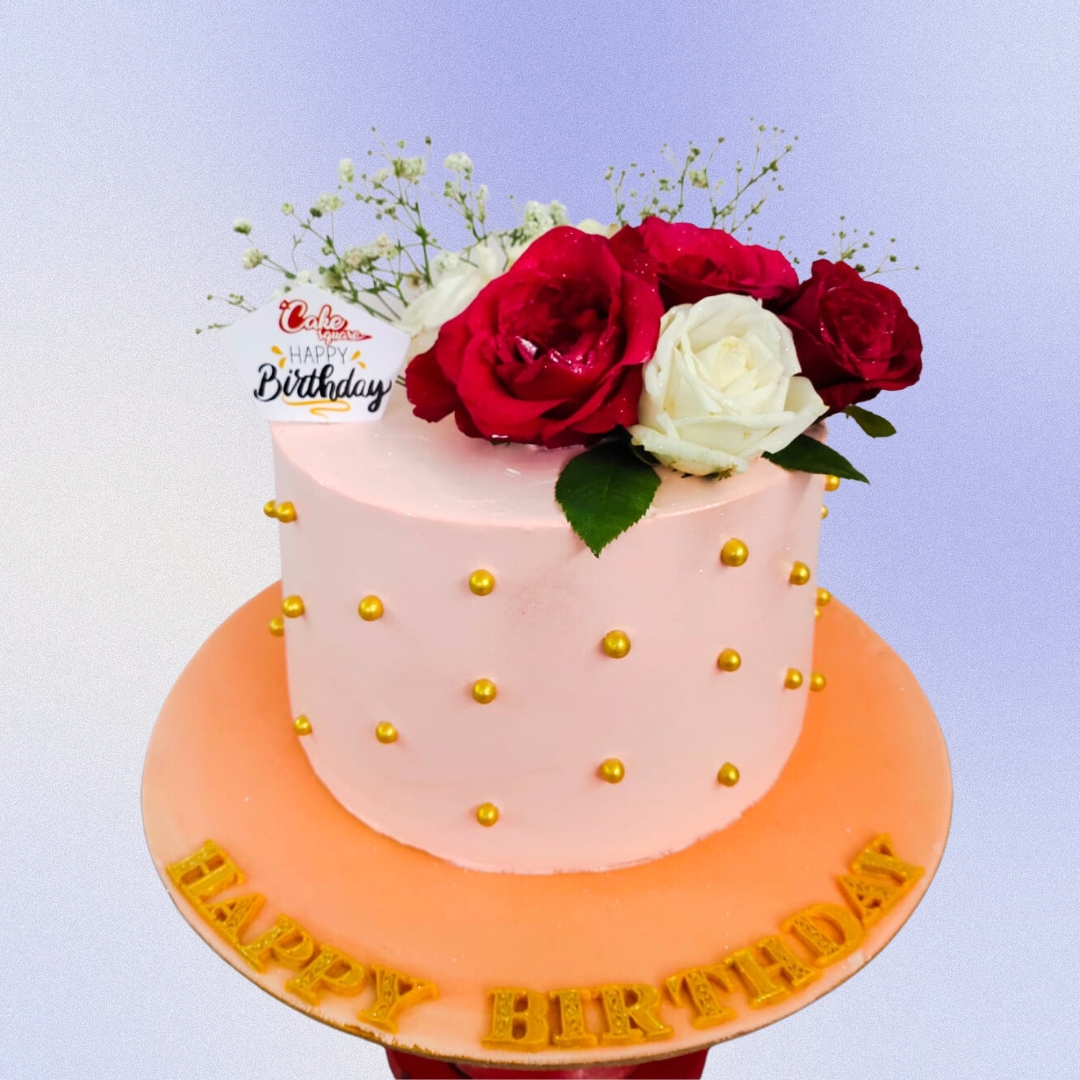 Beautiful Birthday Cake with Candles Stock Image - Image of decorated,  cooked: 121433653