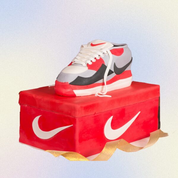 Amazing Nike Shoe Themed Birthday cake 2 Kg. Birthday cake sculpted to look like a Nike sneaker