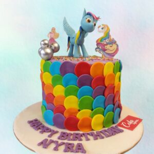 Amazing Whimsical Rainbow Girls Birthday Cake 2 Kg. A playful rainbow-themed cake for a little girl's birthday, perfect for a colorful celebration.