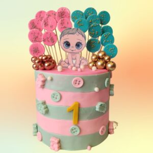 Baby Birthday Cakes 2 Kg, featuring adorable baby decorations and a charming design, perfect for celebrating a little one's special day.