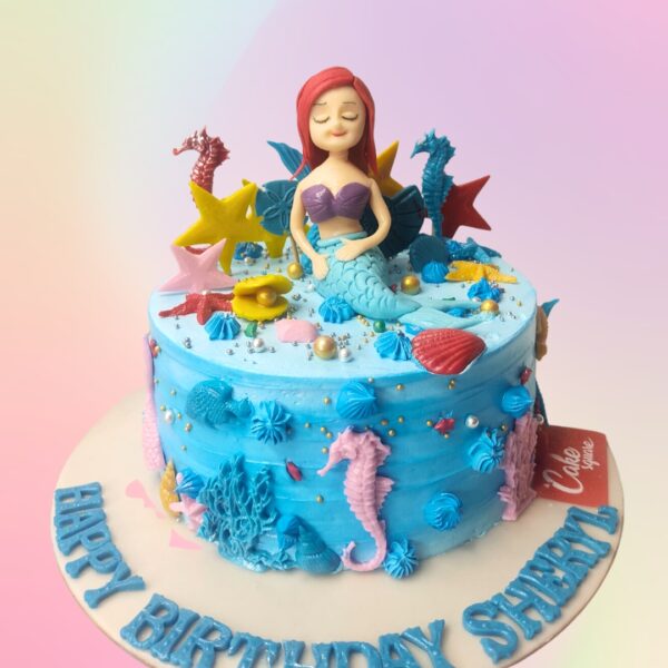 Best Mermaid Little Girls Birthday Cake 2 Kg. A magical mermaid-themed cake, perfect for a little girl's birthday.