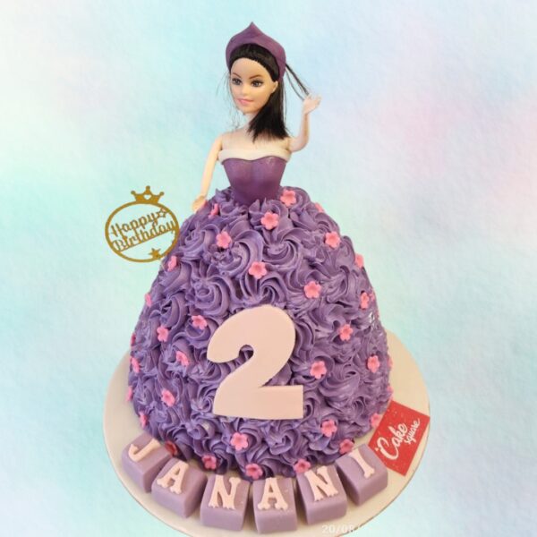 "A Best Pretty Purple Barbie Girls Birthday Cake 1 Kg, from Cake Square Chennai, perfect for young Barbie fans."