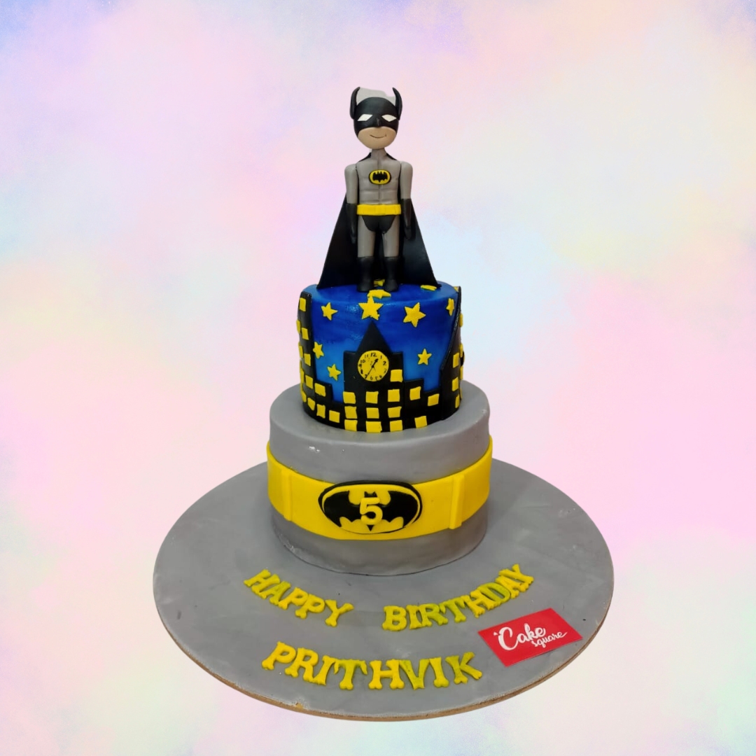 "A Brave Batman Theme Birthday Cake 3 Kg, from Cake Square Chennai, ideal for fans of the Dark Knight."