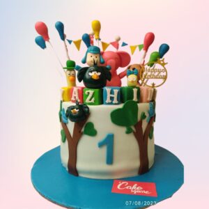 Cartoon Kids Birthday Cakes 2 Kg featuring colorful cartoon decorations and a fun design, ideal for a playful celebration.