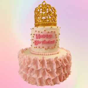 Elite Girls First Birthday Cake 5 Kg. A luxurious first birthday cake for a little girl, perfect for a special celebration.