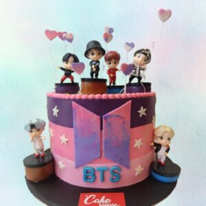 "A Great BTS Boys Theme Girls Birthday Cake 1 Kg, from Cake Square Chennai, ideal for K-pop fans."