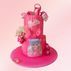 Radiant Barbie Birthday Cake 5 Kg. A vibrant Barbie-themed cake, perfect for a colorful celebration.