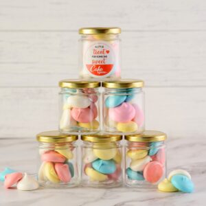 Wonderful Macaroon Jars 60gms. Colorful assorted macaroons in a 60-gram glass jar.