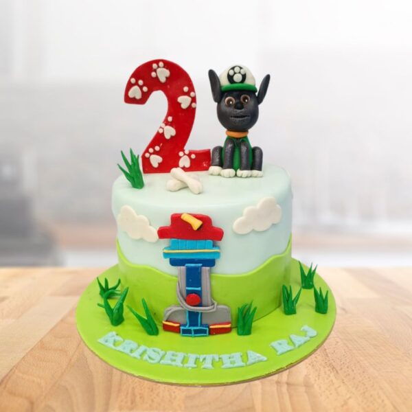 Amazing PAW Patrol Kids Birthday Cake 2 Kg. Colorful 2kg PAW Patrol themed birthday cake featuring popular puppy characters