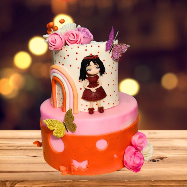 Amazing Pie Girls Birthday Cake 4 Kg. An adorable and cute birthday cake for a little girl.