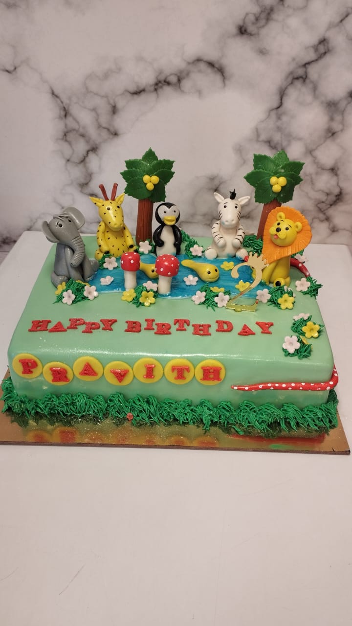 Animals Theme Chocolate Birthday Cake for Kids by Cake Square Send Cakes to Chennai