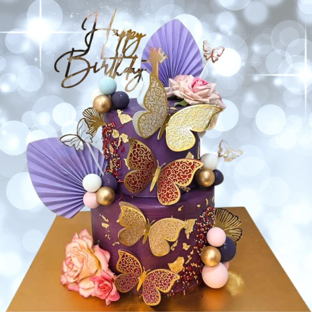 Premium Purple Butterfly Birthday Cake - Cake Square Chennai | Cake ...