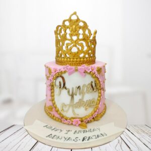 Stunning Crown Girls Birthday Cake 2 Kg. A regal crown-themed cake, perfect for a little girl's birthday.